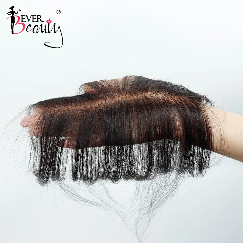 Human Hair Bangs No Clips Bangs With HD Crystal Lace 3D Blunt Cut Natural Hair Bangs OverHead Hair Extensions Remy Hair Black