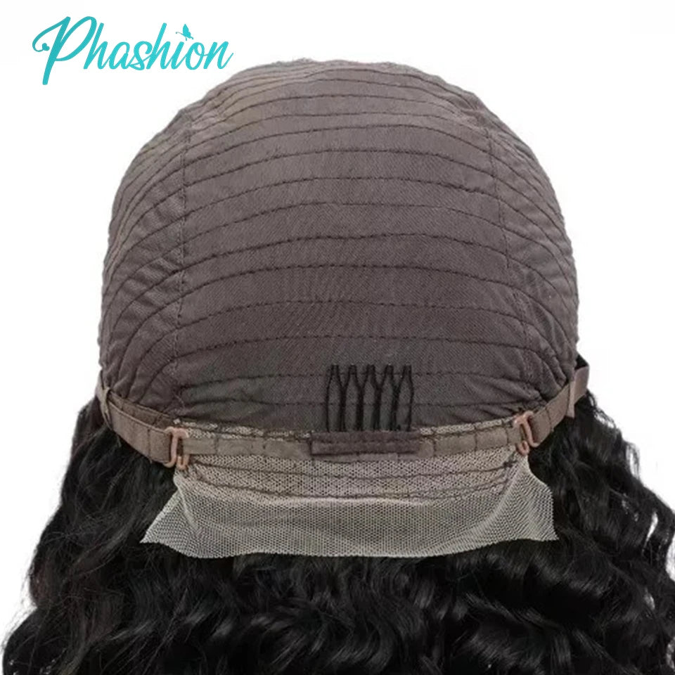 Phashion 13x4 Deep Curly Transparent Lace Front Wigs Pre Plucked For Women Full 100 Remy Human Hair Lace Frontal Wig Wear And Go