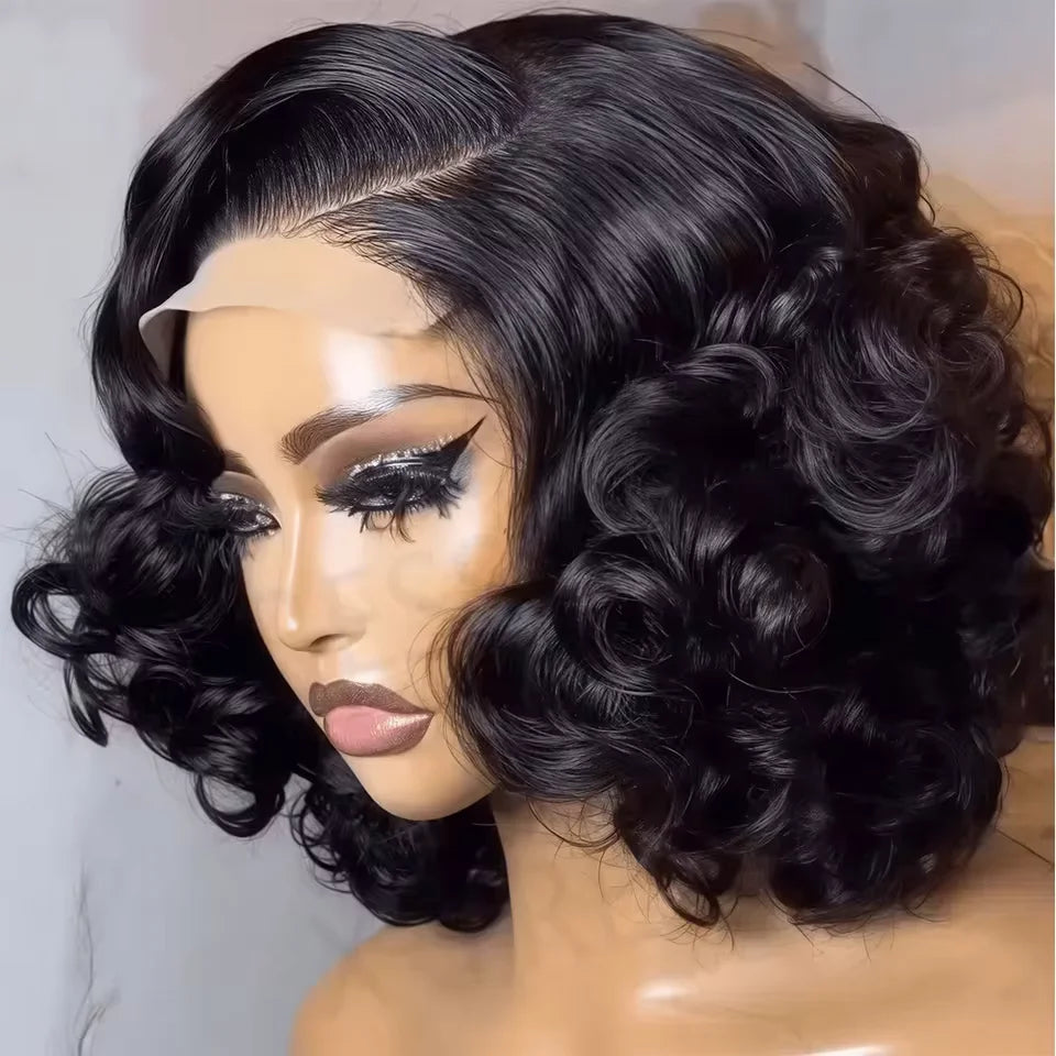 Super High Density Wig Egg Curly 4x4 Lace Closure Bob Wig 100% Human Hair Natural Color Bob Wigs For Black Women Wigs BPHW