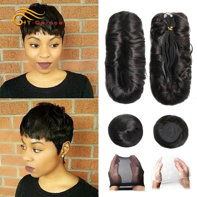 28pcs/Lot Human Hair Extensions Indian Raw Human Hair Bundles with Closures 1B 99J 30 4 Colored Bundles for Women