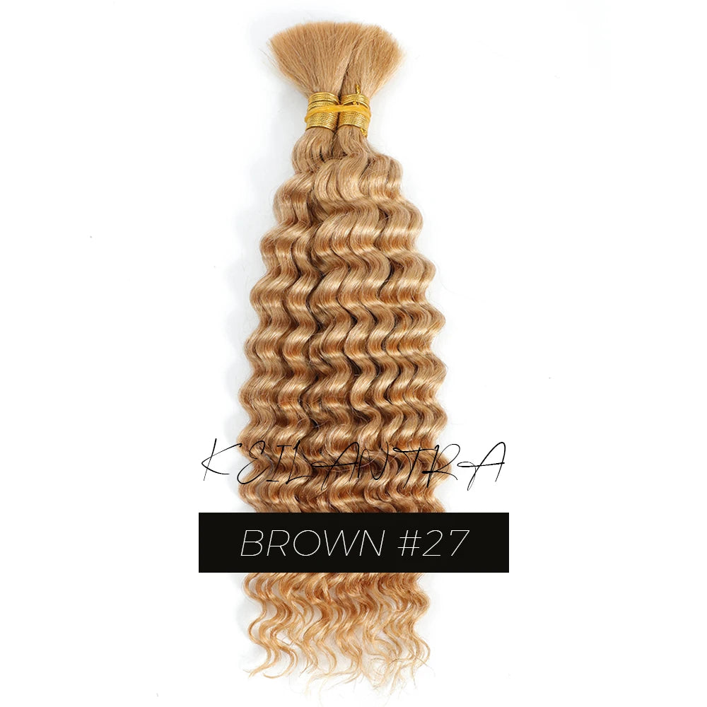 Boho Braids Human Hair Curly Hair Bundles Bulk for Braiding Deep Wave 2 Bundles 100g No Weft Human Hair Bundles Hair Extension