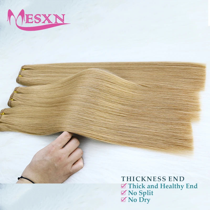 High Quality Human Hair Wefts Extensions Hair Weaves Bundles 100% Really Human Hair Straight Black Brown Blonde thick for salon