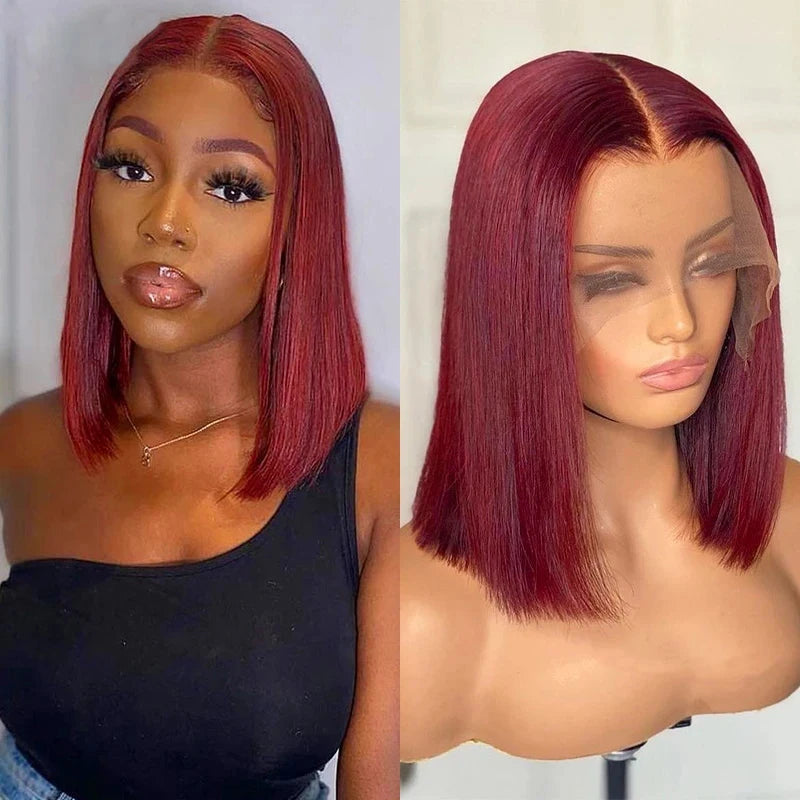 Bob Wigs 10 Inch Real 100% Human Hair HD 13×4 Front Lace Wig For Women Professional Colored Human Hair Wigs