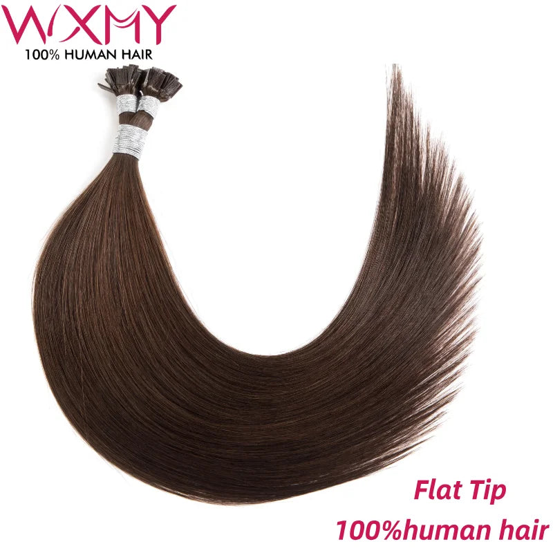 Straight Flat Tip Hair Extension High Quality Real Remy Human Hair Keratina Fusion Human Hair for Women Extensions 12-24Inch