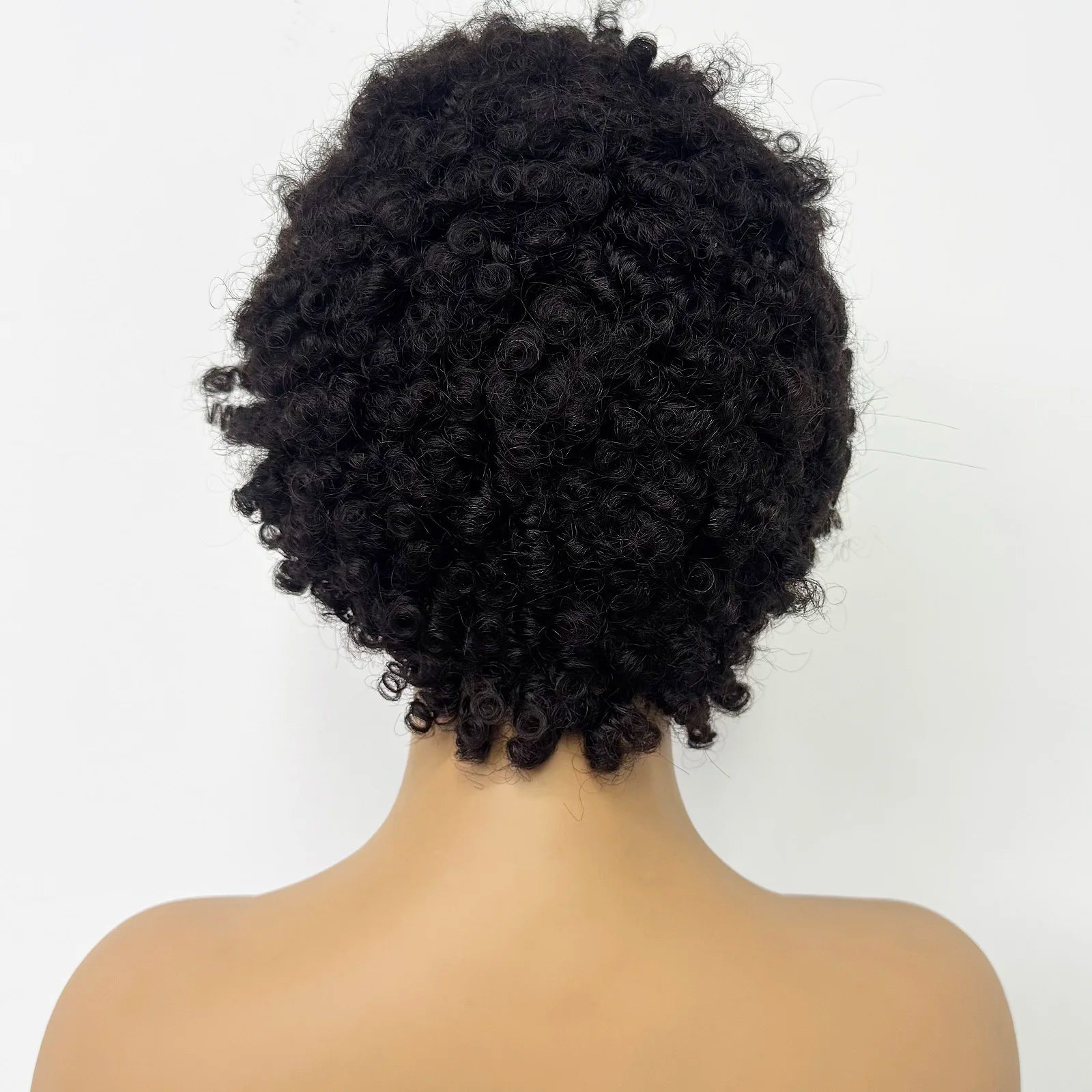 New Arrival 4C Hairline Edges Afro Kinky Curly Human Hair Wig 13x4 Transparent Lace Frontal Short Curly Hair Wig for Black Women