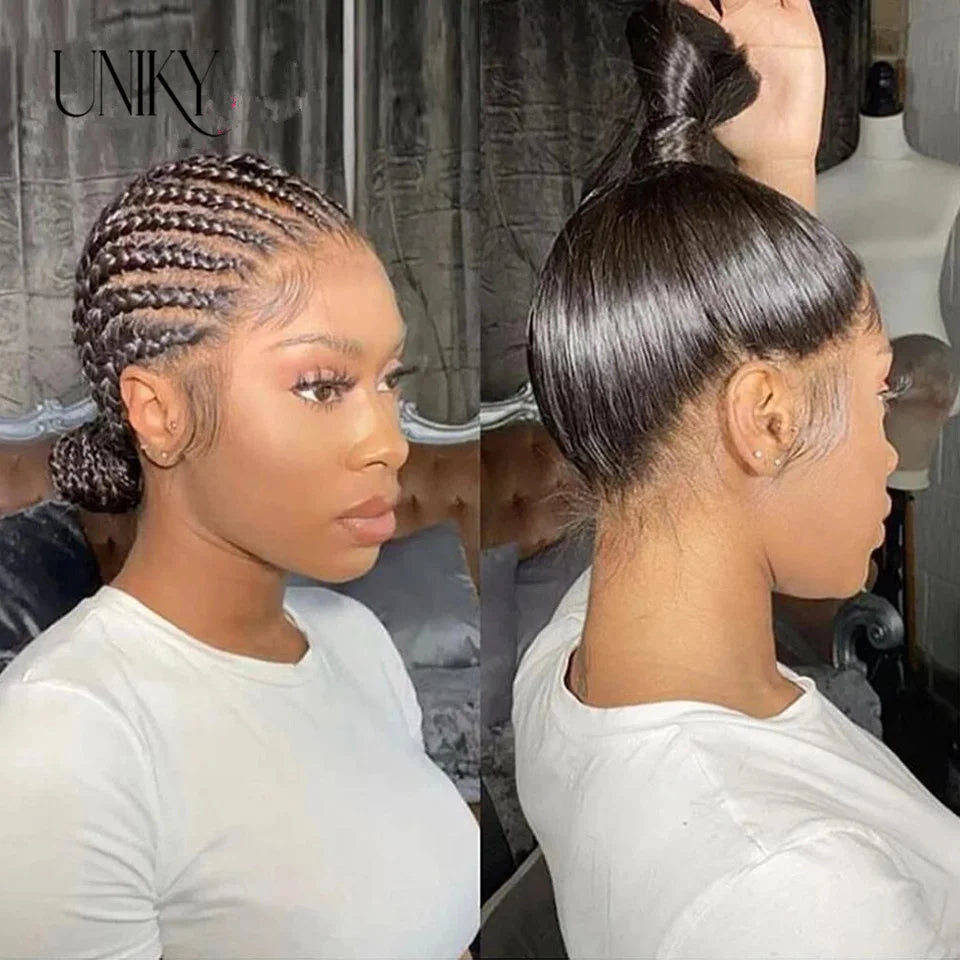 Full Lace Wigs Human Hair Pre Plucked Brazilian Remy Hair Wigs For Women Bone Straight Human Hair Wigs HD Transparent Lace Wigs