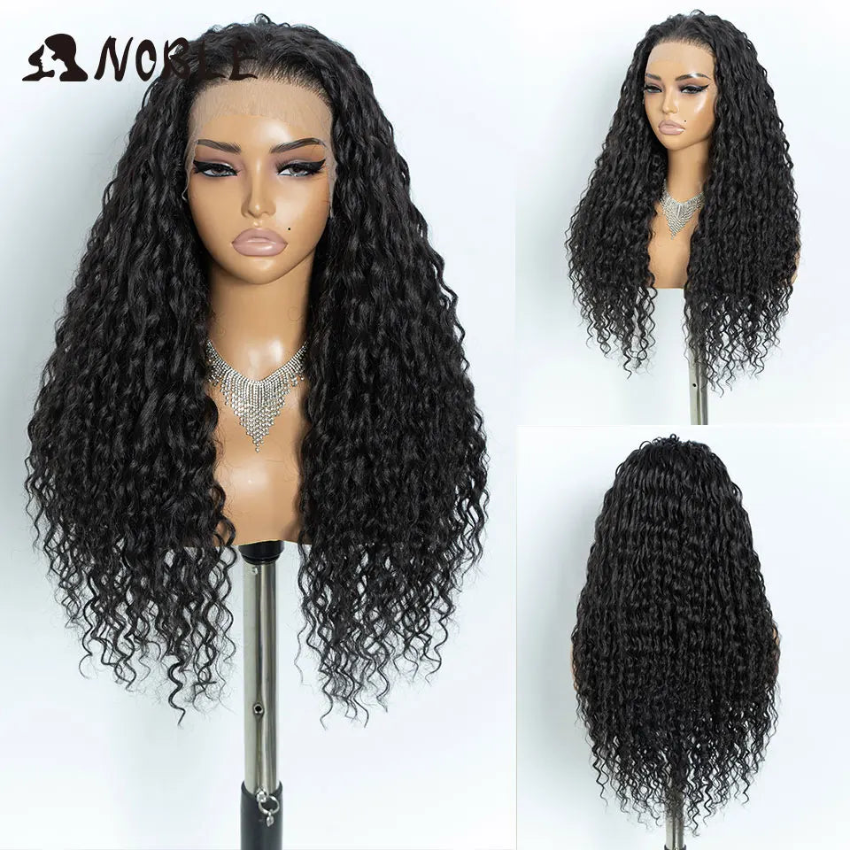 Noble 13x6 Lace Front Wig Synthetic 26 Inch Long Curly ombre blonde Wigs For Women Ombre Lace Front Wig Synthetic Lace Front Wig