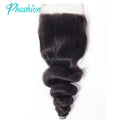 Phashion Loose Wave 13x4 Lace Frontal Only Transparent Swiss 4×4 Closure Pre Plucked Brazilian Remy Human Hair For Black Women