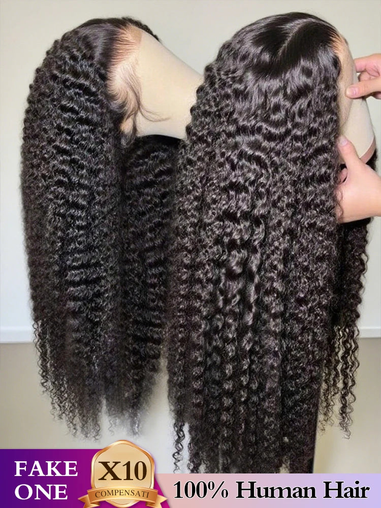100% Human Hair Kinky Curly Jerry Curly Human Hair Wig 13x4 13x6 HD Lace Frontal Wig 4x4 360 Brazilian 300% Density 40 Inch Wigs