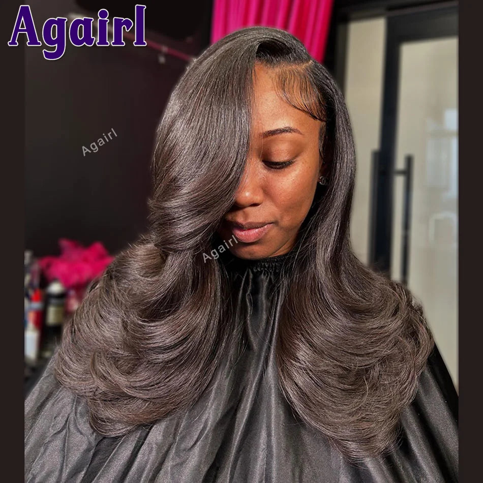 Ginger Brown 200 Density 13x6 13x4 Transparent Lace Front Wigs Human Hair PrePlucked Body Wave Lace Frontal Wig for Women 30Inch
