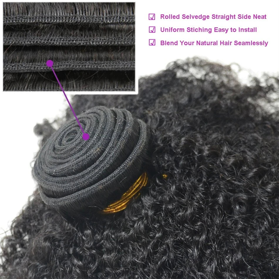 Brazilian Human Hair Bundles Afro Kinky Curly Bundles Isee Hair Weaveing Remy Hair Extension For Women 1 2 3 Pcs Natural Color