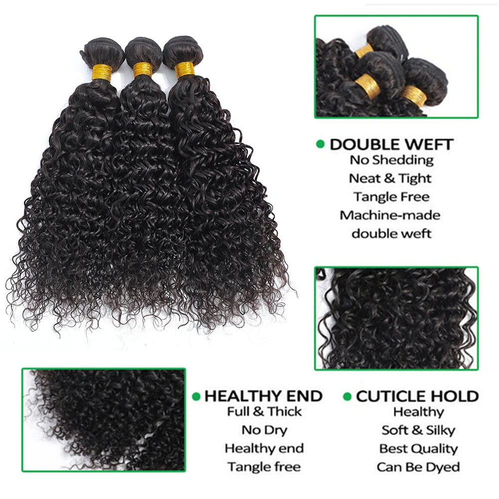 Curly Human Hair 3 Bundles 12 14 16 inch 100% Unprocessed Brazilian Curly Hair Bundles Soft Remy Hair