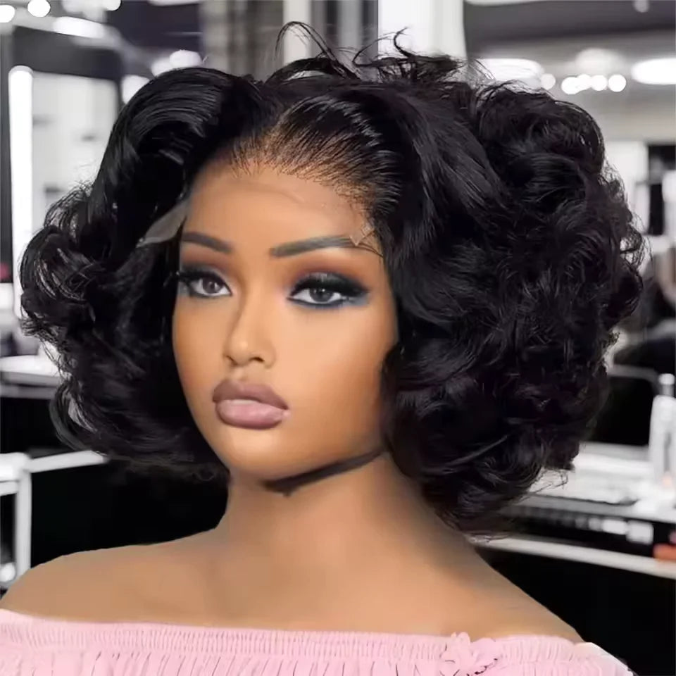 Super High Density Wig Egg Curly 4x4 Lace Closure Bob Wig 100% Human Hair Natural Color Bob Wigs For Black Women Wigs BPHW