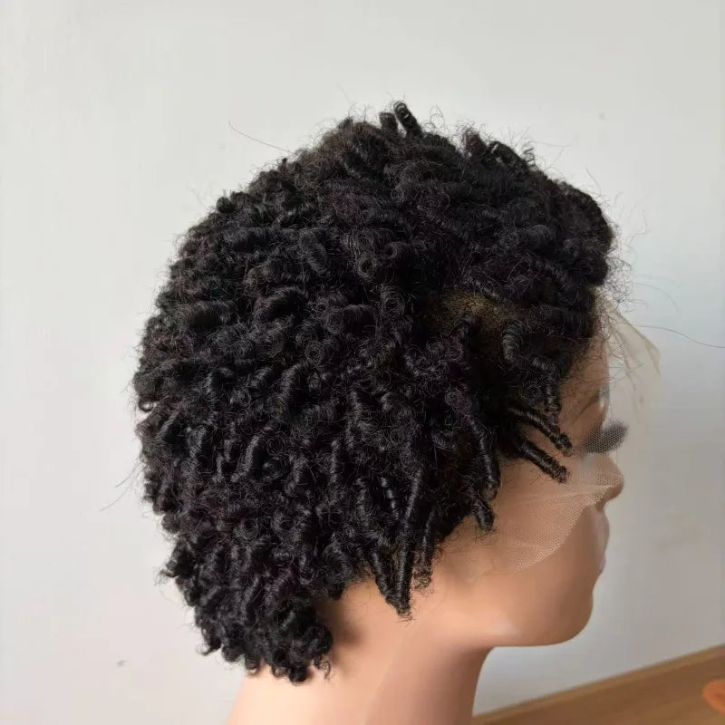 13x4Lace Front African Scroll Natural Color Human Hair Wig Natural Looking for Women Heat Stylable Comfortable Fit Easy To Style