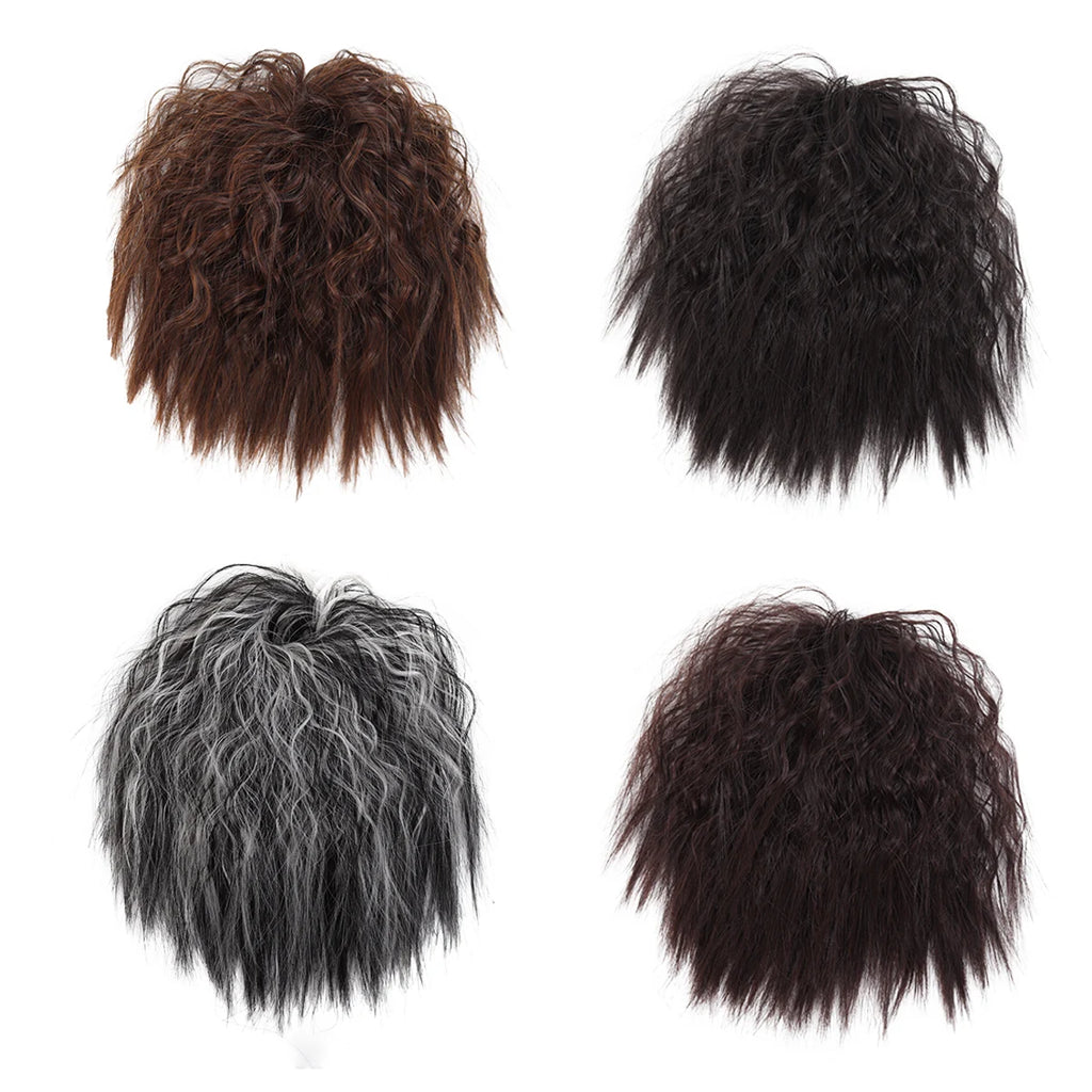 Synthetic wool curly short curly hair wig bun women's soft rubber band hair extension from natural small volume