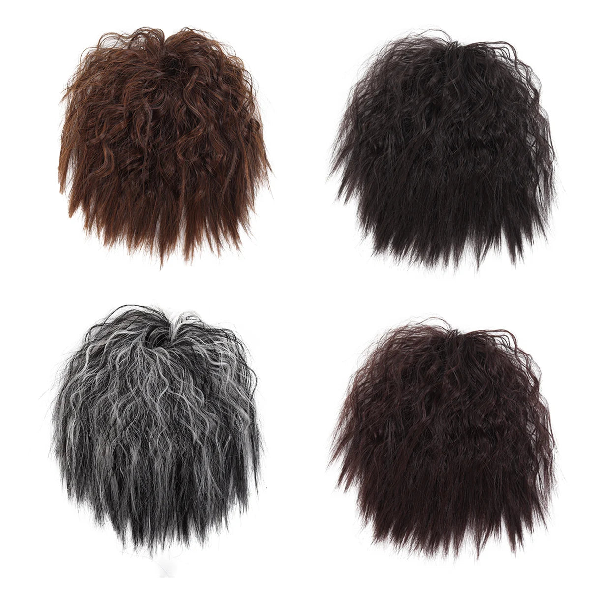 Synthetic wool curly short curly hair wig bun women's soft rubber band hair extension from natural small volume