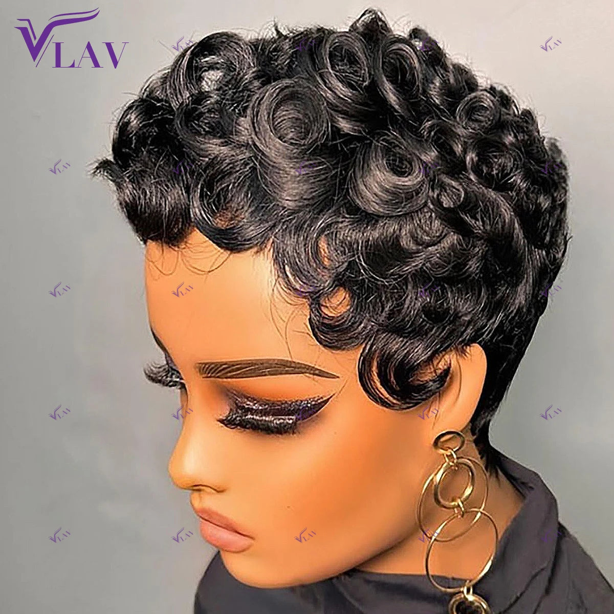 Bob Wig With Bangs Hair For Black Women Glueless Wigs Human Hair 13×4 Lace Short Black Straight Pixie Cut Water Wave Curly Hair