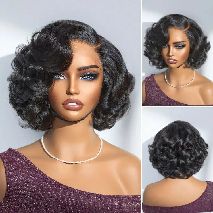 Super High Density Wig Egg Curly 4x4 Lace Closure Bob Wig 100% Human Hair Natural Color Bob Wigs For Black Women Wigs BPHW