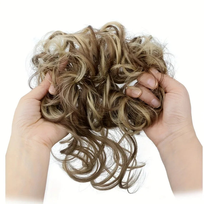 Synthetic Curly Hair Bun Women's Wig for Quick Chignon Daily Party & Wedding Hair Easy Styling Hair Accessory