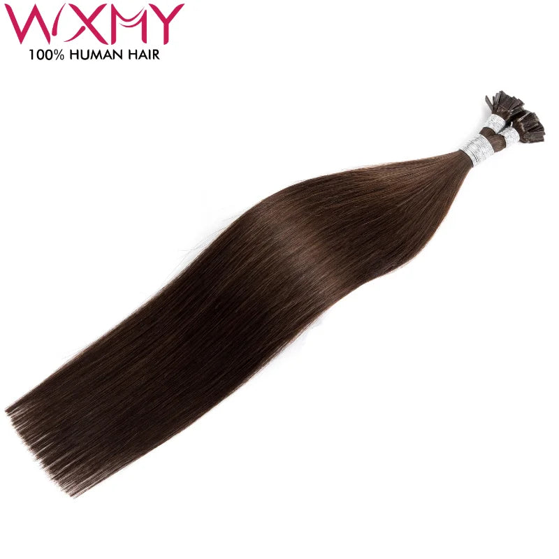 Straight Flat Tip Hair Extension High Quality Real Remy Human Hair Keratina Fusion Human Hair for Women Extensions 12-24Inch