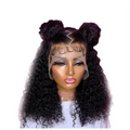 AB51 Short Curly Wig Curly Lace Front Wig Women Pre-Pulled Brazilian Curls Lace Front Wig