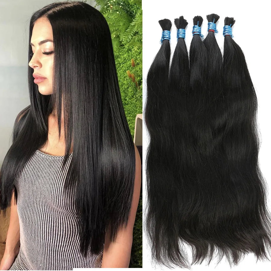 Virgin Human Hair Bulk Braiding Good Quality 100% Real Natural Human Hair Braids Unprocessed No Weft Hair Bundles For Salon