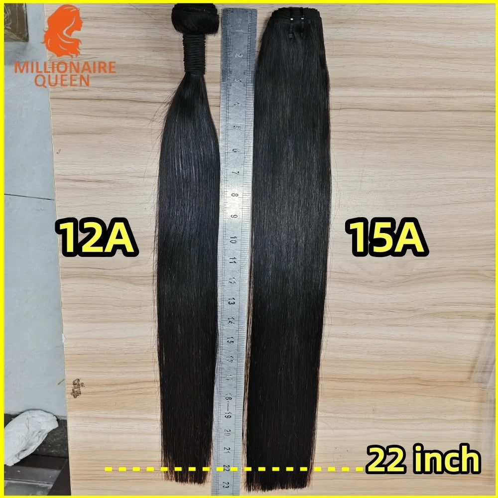 15A Super Double Drawn Body Wave Human Hair Bundles 100% Brazilian Raw Human Hair 1/3/4 Bundles for Women Millionaire Queen
