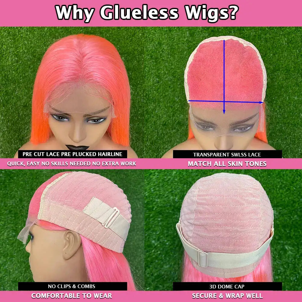 Blue Remy Hair Wear And Go Glueless Human Hair Wigs Brazilian 13x6 HD Lace Frontal Human Hair Wigs 613 Colored Ready To Wear