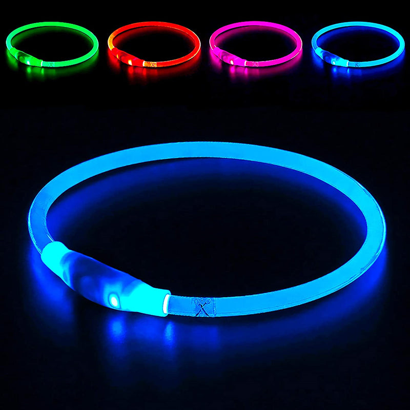 Led Light Dog Collar Detachable Glowing USB Charging Luminous Leash for Big Cat Collar Small Bright Labrador  Pets Dogs Products