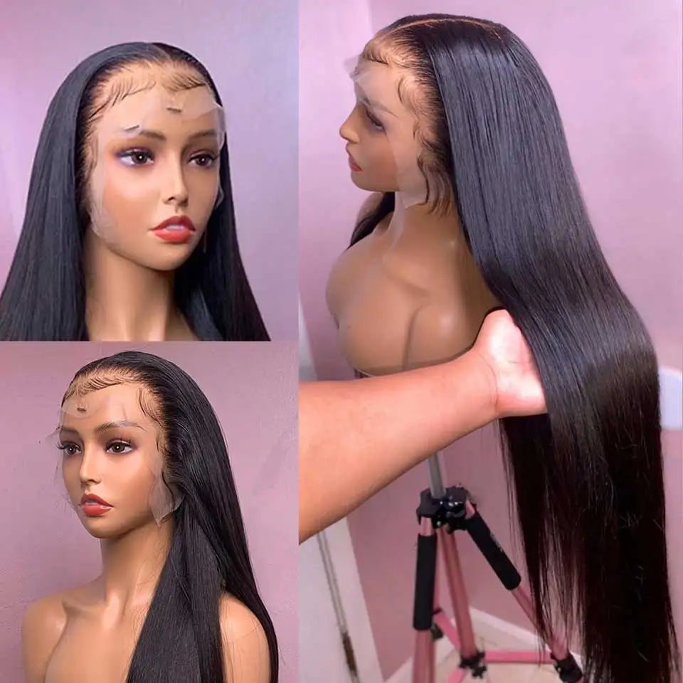 250% HD 30 34 Inch Straight Lace Front Human Hair Wigs 13X4 13X6 Human Hair Lace Frontal Wigs Remy Brazilian Bone Straight Wigs