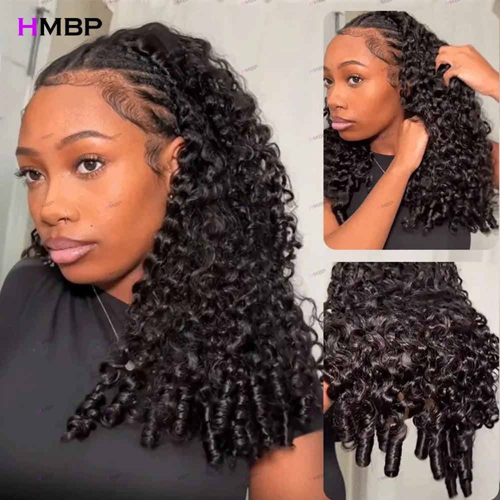 100% Human Hair Wig 400 Density Burmese Curly Human Hair Wig 13x6 HD Lace Frontal Human Hair Brazilian Deep Wave For Black Women