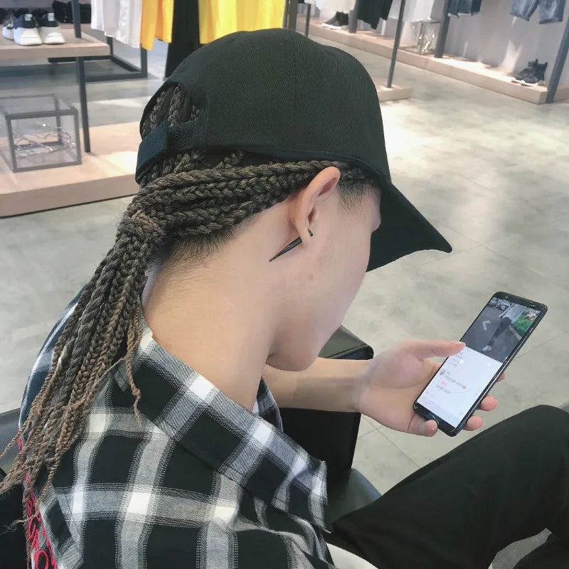 Hat Hair Extensions Sets African Dreadlocks Wig Hat Fashion Summer Hip Hop Synthetic Braid Wig Peaked Cap For Men Women