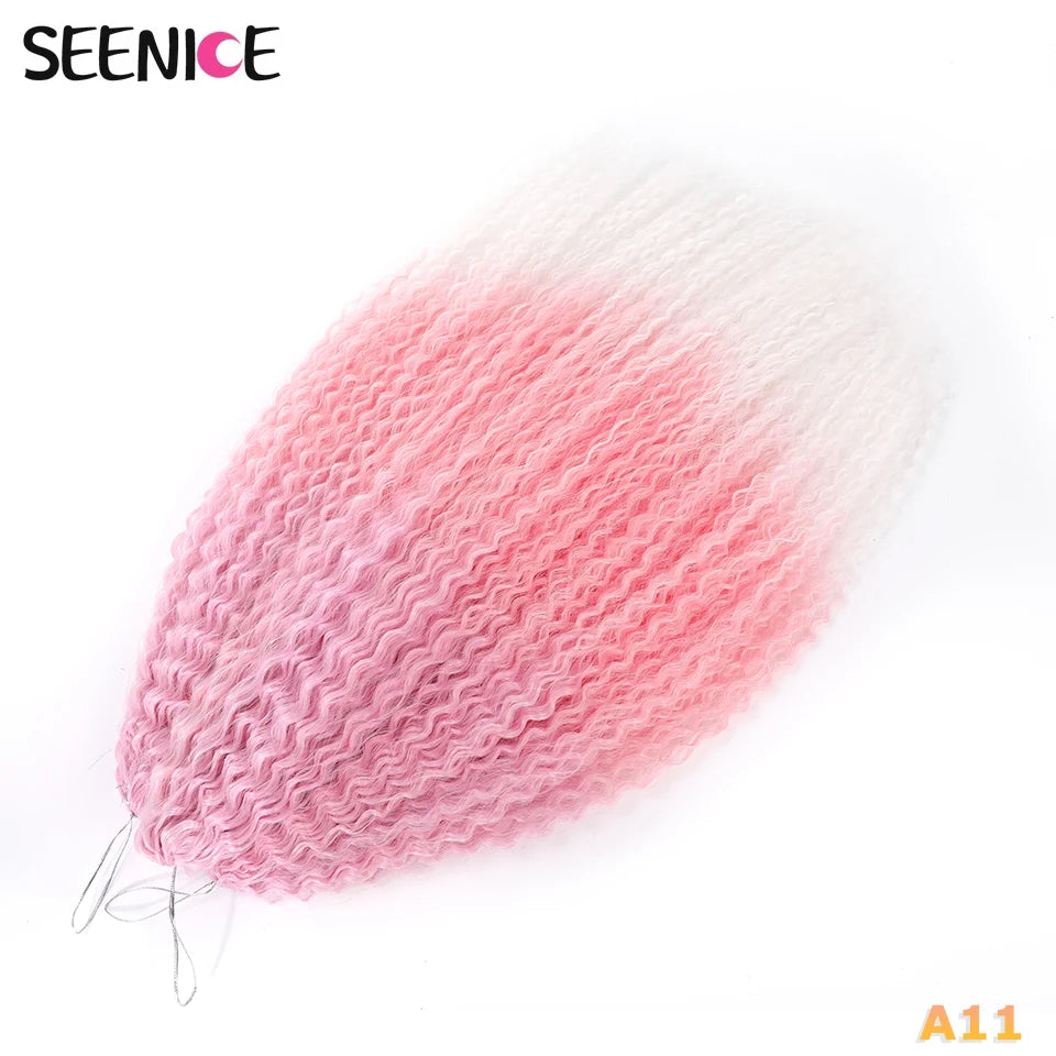Brazilian Braids Synthetic Crochet Hair Afro Curls Braiding Hair Extensions For Women African Braided Kinky Curly Hair OmbrePink