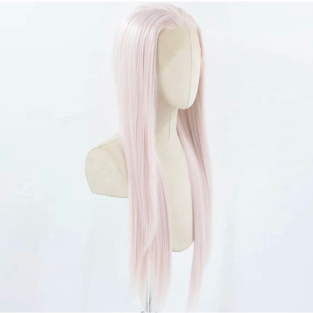 Light Pink Lace Front Wig for Women Long Silky Straight & Body Wave Synthetic Hair Heat Resistant Natural Hairline Daily Cosplay