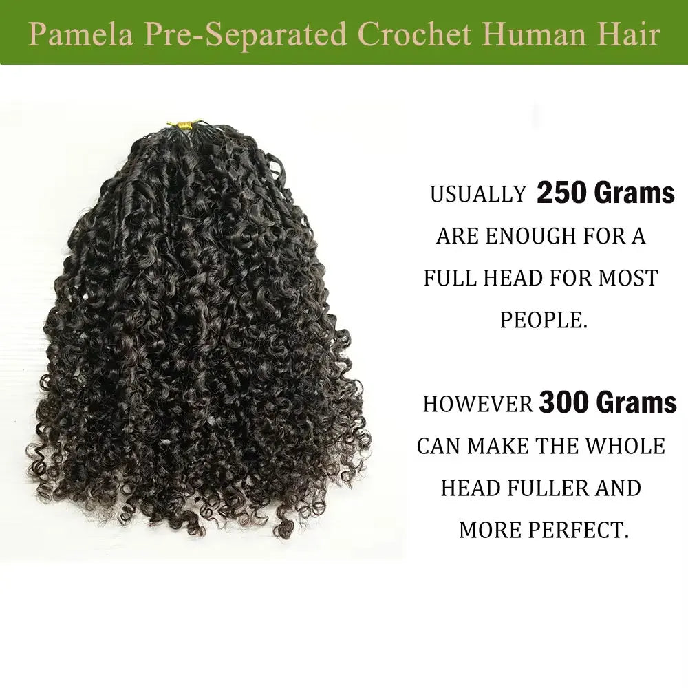 Knotless Pre-Separated Crochet Human Hair Extensions Burmese Curly Feather Hair Extensions Feather Line Hair 100% Human Hair
