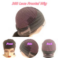 Dark Brown Layered Cut Lace Front Human Hair Wigs With Bangs For Women Brazilian Remy Scalp Silk Top Lace Frontal Fringe Wigs