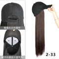 Long Wavy Curly Synthetic Wig Baseball Cap HairKopo Extensions Hat Wigs Black Brown Adjustable Hairpiece for Women ByHUAYA Store