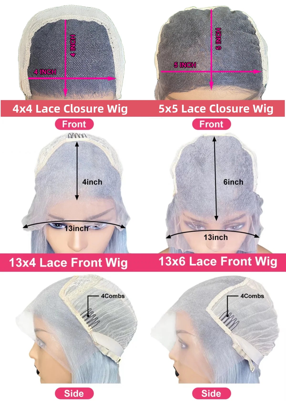 13X6 HD Transparent Light Pink Lace Front Wig Two Tone Colored Pre Plucked Light Red 13X4 Lace Frontal Wigs For Women Human Hair