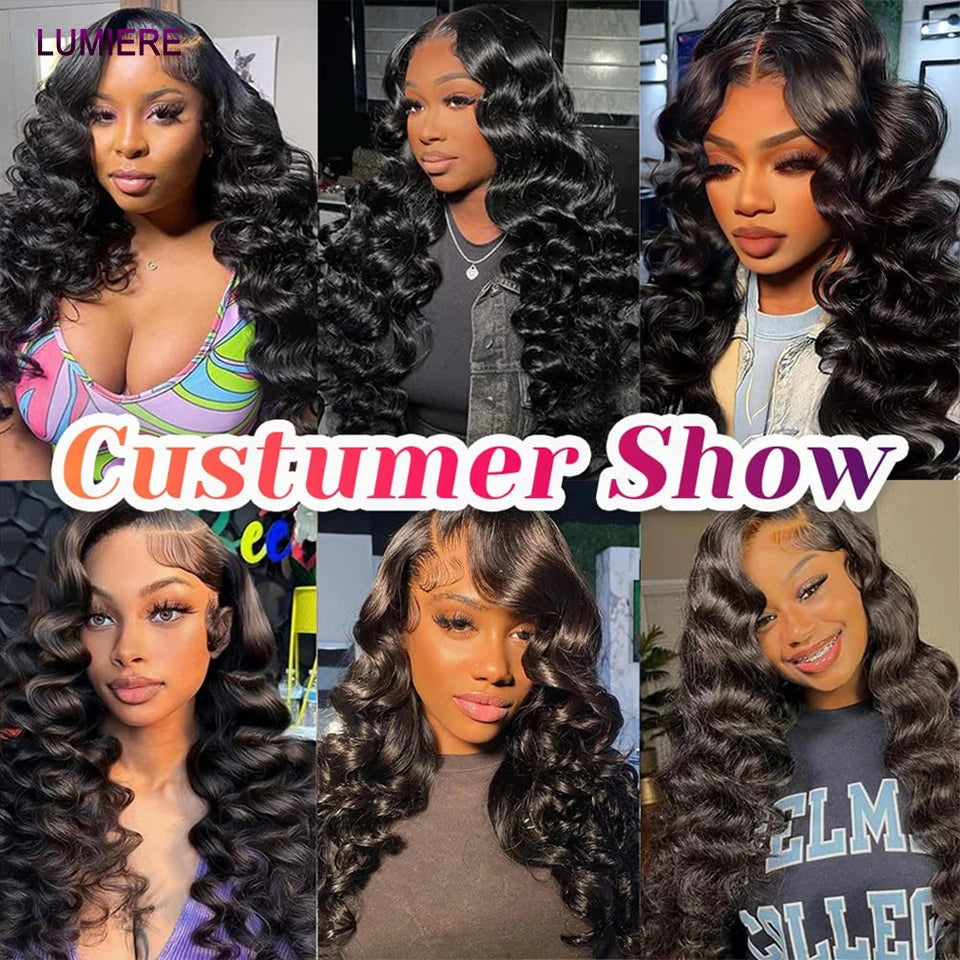 Lumiere HD 5x5 6x6 7x7 Lace Closure Loose Deep Wave Pre Plucked Swiss 13x4 13x6 Full Frontal Only Natural Black 100% Human Hair
