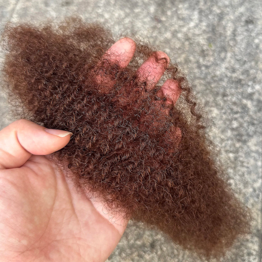 4C Afro Kinky Bulk Human Hair Extensions No Weft 10-18 Inch Brazilian Remy for Locs Micro Twist Braiding 30/50g Pack