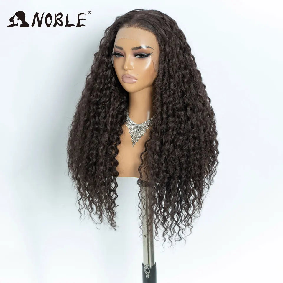 Noble 13x6 Lace Front Wig Synthetic 26 Inch Long Curly ombre blonde Wigs For Women Ombre Lace Front Wig Synthetic Lace Front Wig