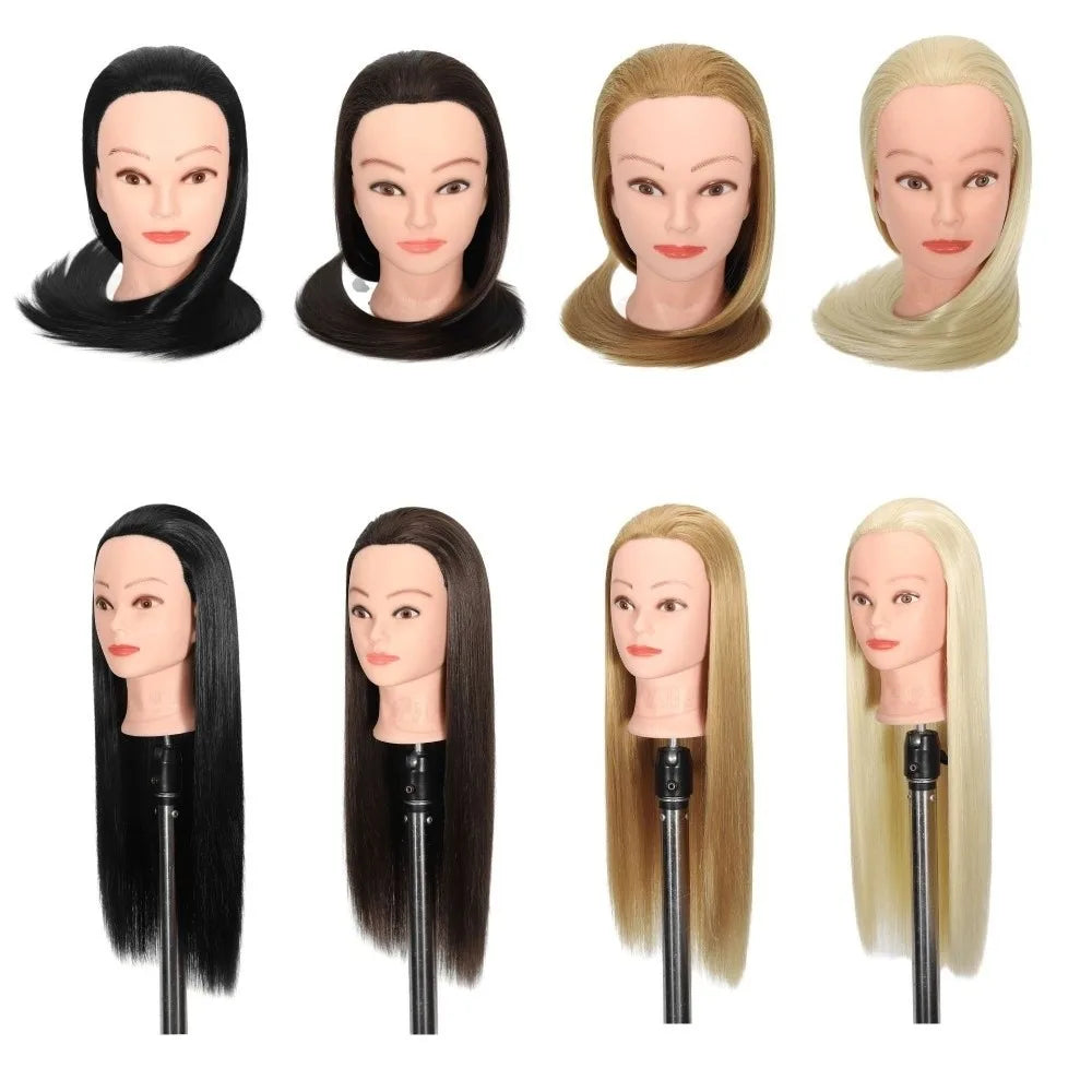 Synthetic Adult Manikin Head Creative Straight Long Hair Training Head Head Model Natural Hairstyle Manikin Head Barbershop