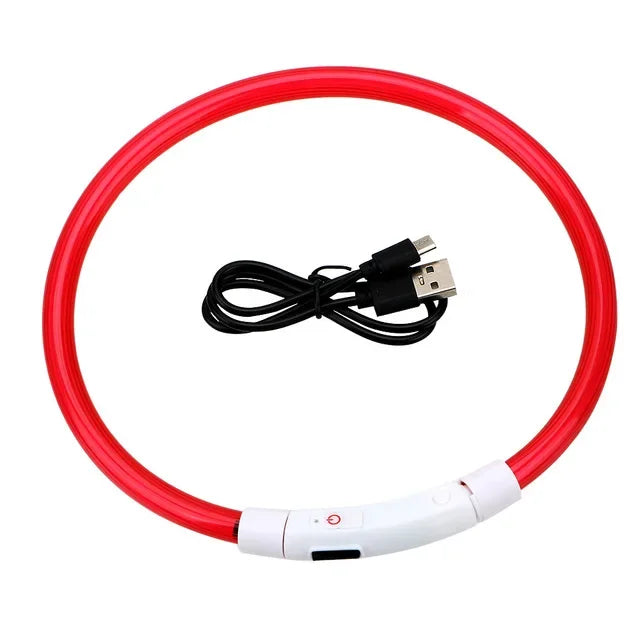 B Pet Dog LED Collar - Dog Loss Prevention Collar - Adjustable Collar - Safe USB Charging Collar - Pet Supplies for Use at Night