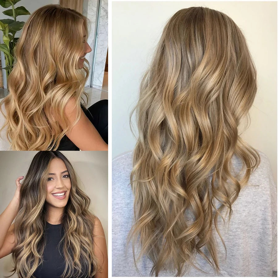 Straight Real Human Hair Weaves 100% Remy Human Natural Hair Bundles Sew In Weft Hair Extensions Ombre Blonde For Salon