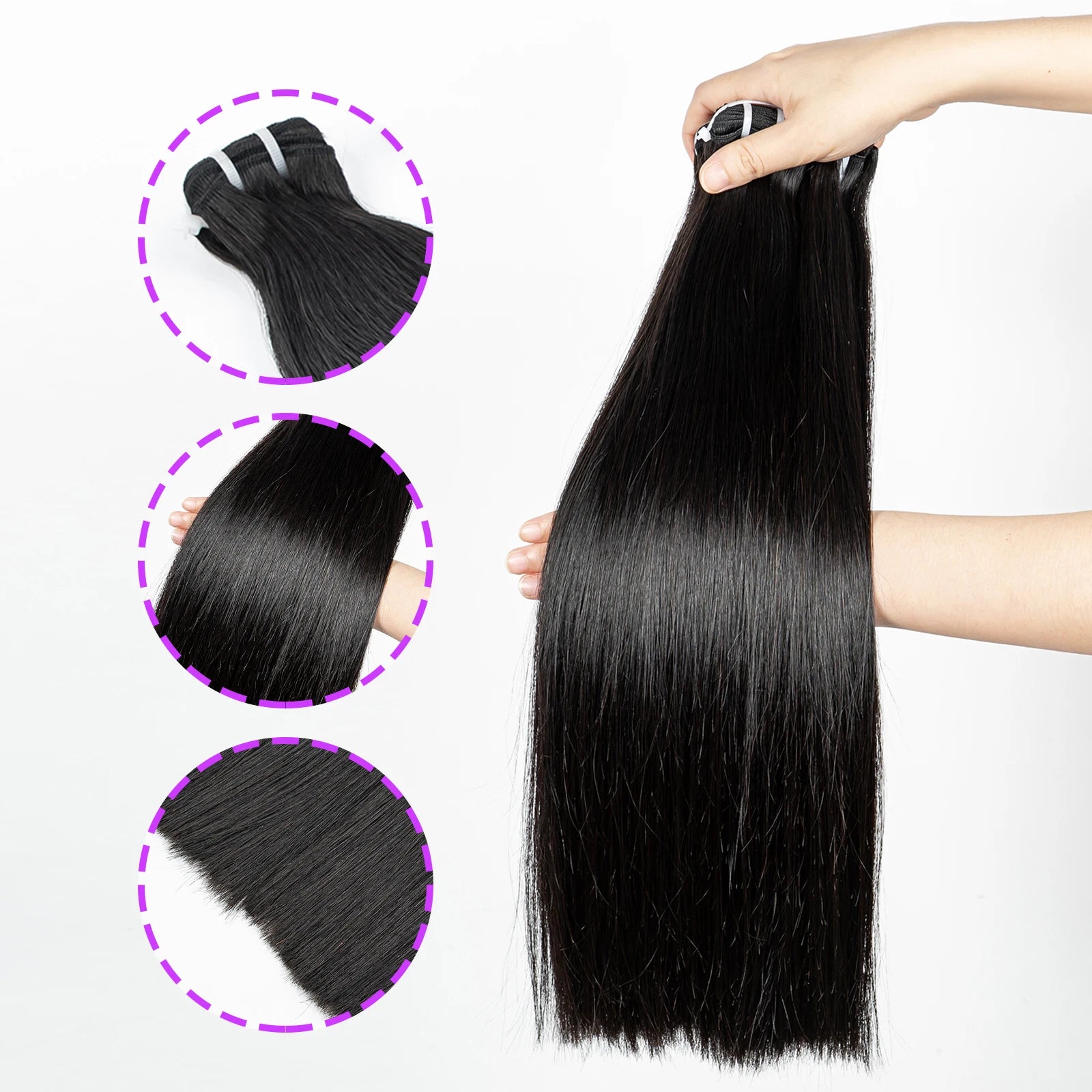 16A Raw Human Hair Bundles Bone Straight Double Drawn Unprocessed Virgin Vietnamese Hair Bundle Extensions Ombre Natural Color