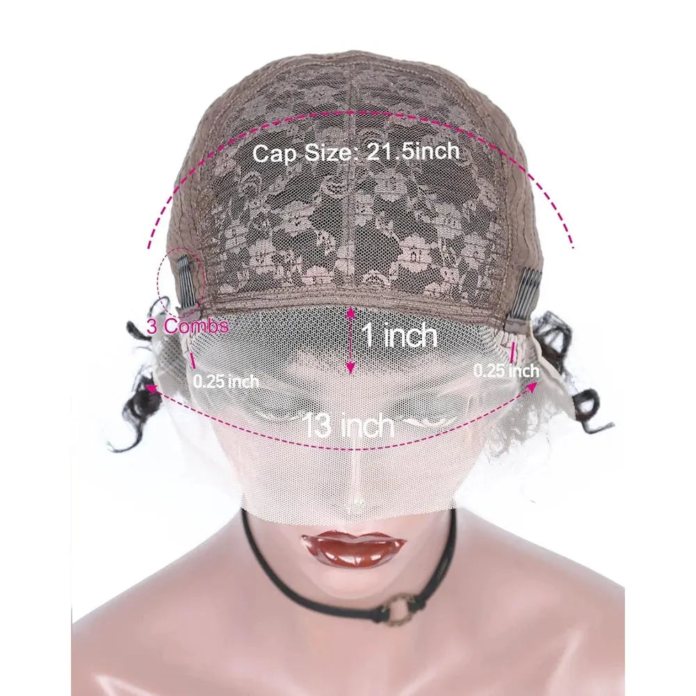 Short Curly Lace Front Human Hair Wig for Women Short Curly Pixie Wig Human Hair 13x1 Curly Human Hair Wigs for Black Women