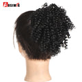 Synthetic Hair Bun Afro Kinky Short Curly Chignon Hairpieces For Women Black Elastic Rubber Band Hair Extensions