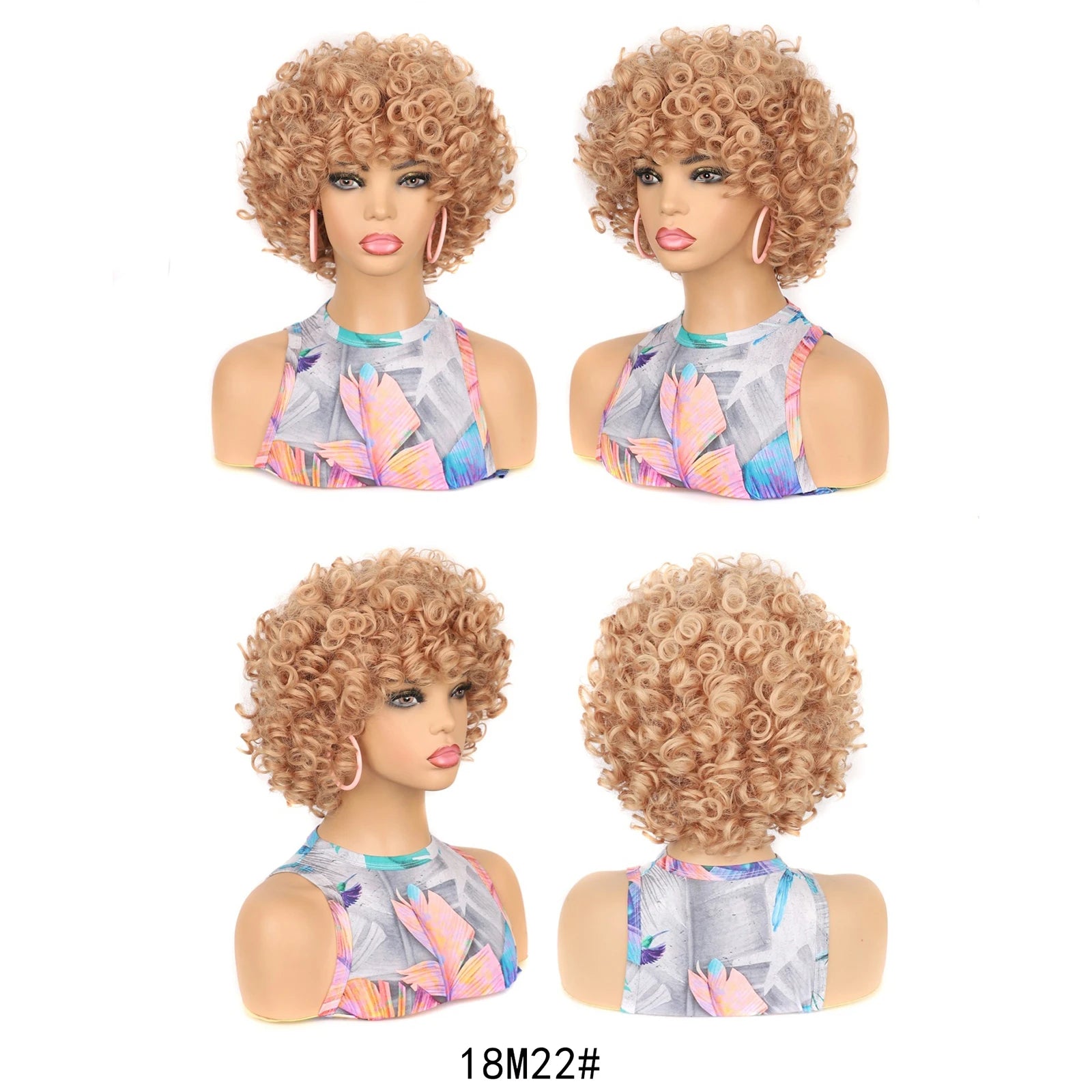 Synthetic Wigs Afro Curly Bob Chic Short Curly Hair Brown Wig for Fashion Conscious Women's Daily Wear