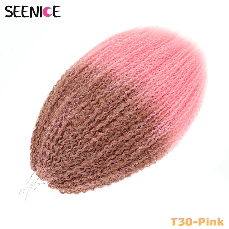 Brazilian Braids Synthetic Crochet Hair Afro Curls Braiding Hair Extensions For Women African Braided Kinky Curly Hair OmbrePink