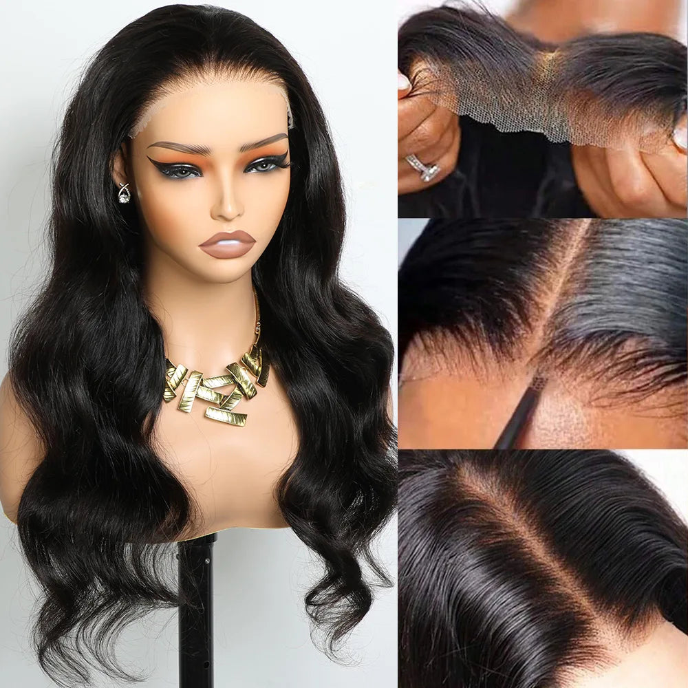 Wear & Go Glueless Wigs Body Wave Human Hair Wigs Pre Cut 5x7 HD Transparent Lace Wigs Pre Plucked Lace Frontal Human Hair Wigs